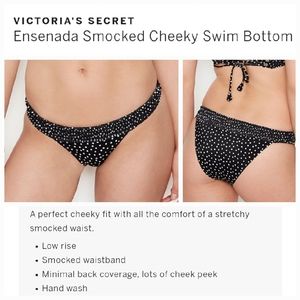 Victoria's secret very sexy smocked cheeky swim bikini bottom XLARGE